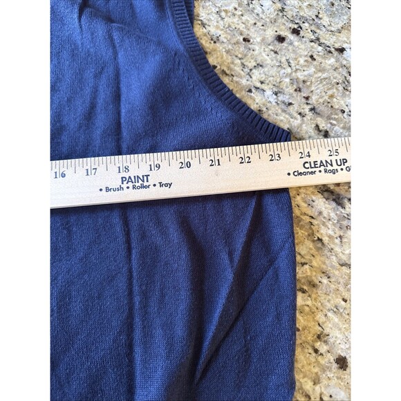 Jos A Bank Sweater Vest Men XL Blue 100% Pima Cotton V-neck Signature Collection - Picture 4 of 6